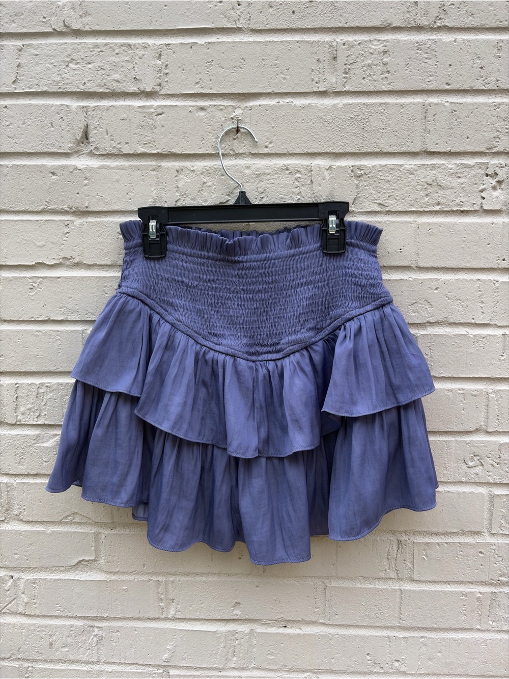 Eesome Lavender Tiered Smocked Mini Skirt